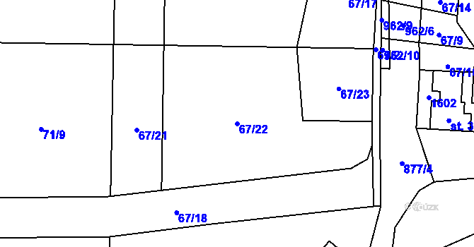 Parcela st. 67/22 v KÚ Suchomasty, Katastrální mapa