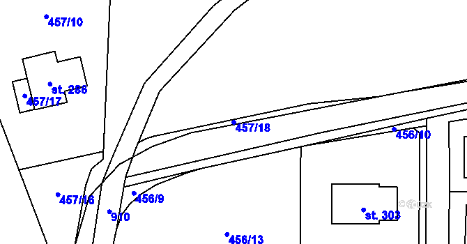 Parcela st. 457/18 v KÚ Suchomasty, Katastrální mapa