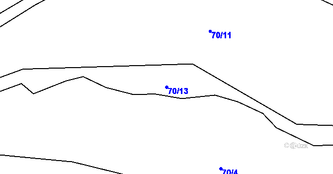 Parcela st. 70/13 v KÚ Přestavlky, Katastrální mapa
