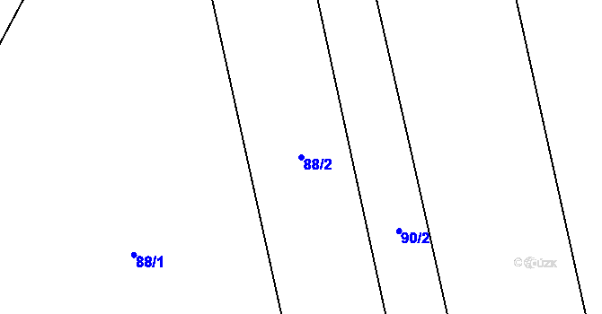 Parcela st. 88/2 v KÚ Přestavlky, Katastrální mapa
