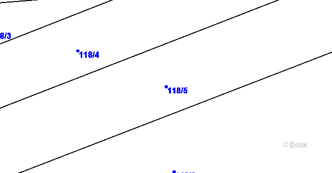 Parcela st. 118/5 v KÚ Suchonice, Katastrální mapa