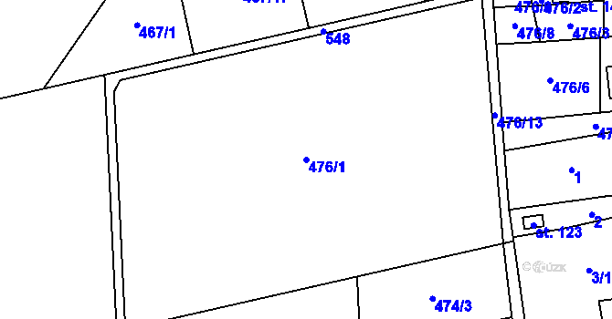Parcela st. 476/1 v KÚ Suchonice, Katastrální mapa