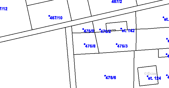 Parcela st. 476/8 v KÚ Suchonice, Katastrální mapa