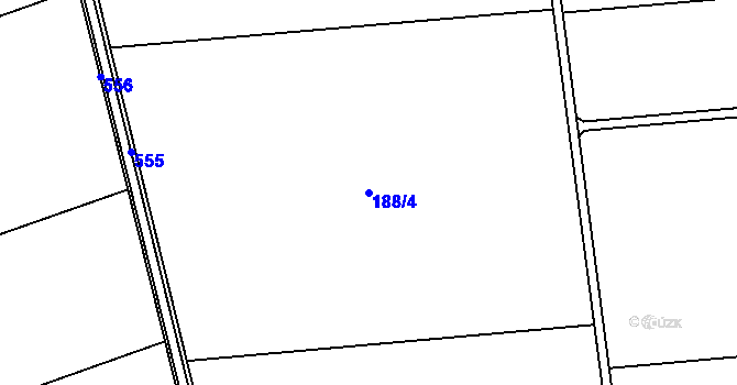 Parcela st. 188/4 v KÚ Suchonice, Katastrální mapa