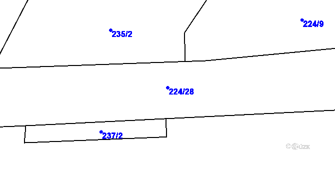 Parcela st. 224/28 v KÚ Suchonice, Katastrální mapa