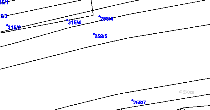 Parcela st. 258/6 v KÚ Suchonice, Katastrální mapa
