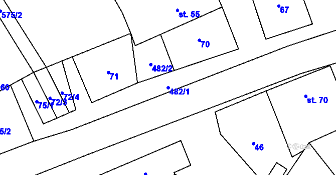 Parcela st. 482/1 v KÚ Suchonice, Katastrální mapa