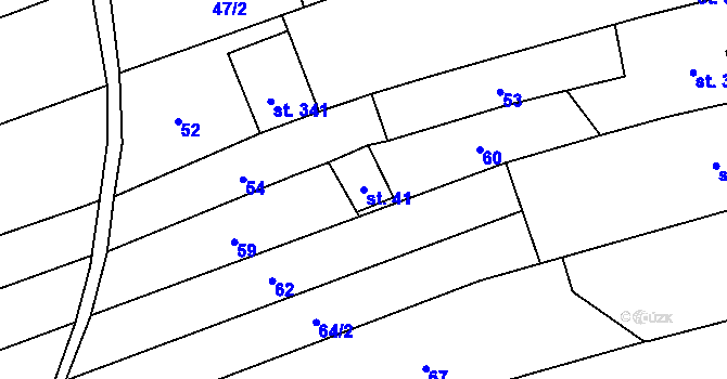 Parcela st. 41 v KÚ Suchov, Katastrální mapa