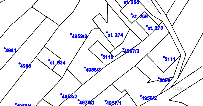 Parcela st. 291 v KÚ Suchov, Katastrální mapa