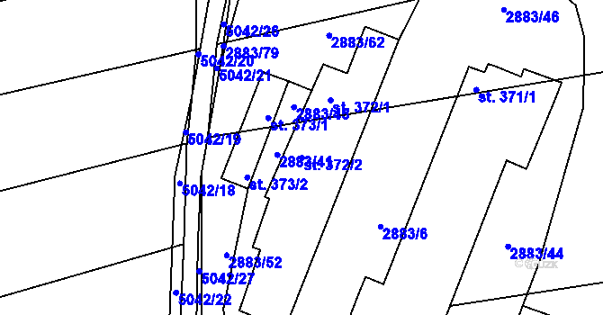 Parcela st. 372/2 v KÚ Suchov, Katastrální mapa