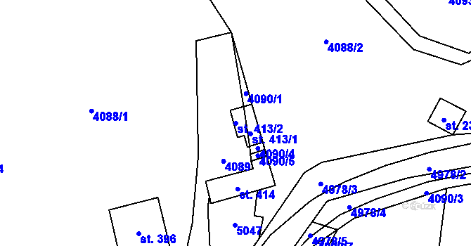 Parcela st. 413/2 v KÚ Suchov, Katastrální mapa