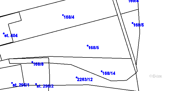 Parcela st. 168/5 v KÚ Suchov, Katastrální mapa