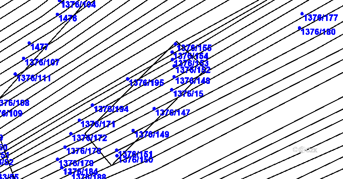 Parcela st. 1376/15 v KÚ Suchov, Katastrální mapa
