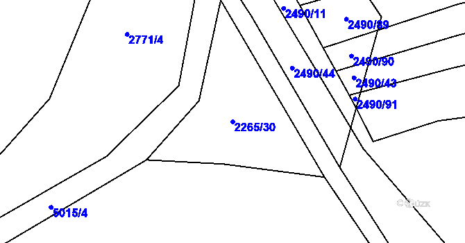 Parcela st. 2265/30 v KÚ Suchov, Katastrální mapa