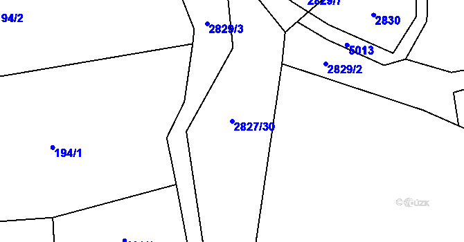 Parcela st. 2827/30 v KÚ Suchov, Katastrální mapa