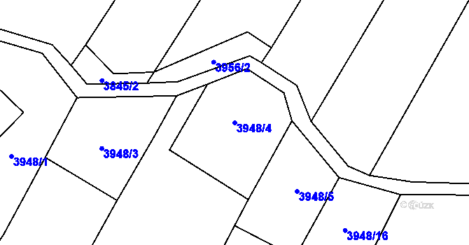 Parcela st. 3948/4 v KÚ Suchov, Katastrální mapa