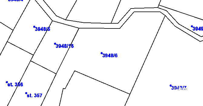 Parcela st. 3948/6 v KÚ Suchov, Katastrální mapa