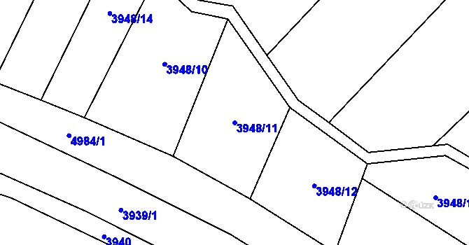 Parcela st. 3948/11 v KÚ Suchov, Katastrální mapa