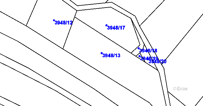 Parcela st. 3948/13 v KÚ Suchov, Katastrální mapa