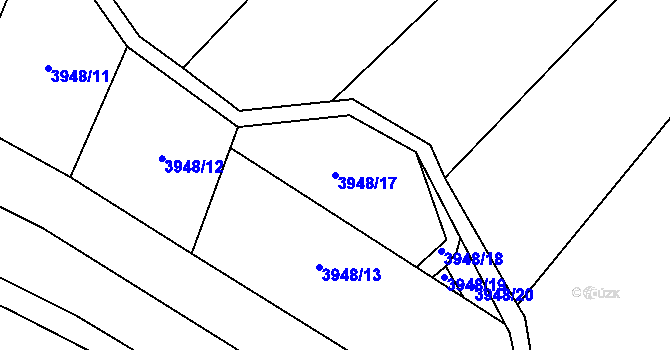 Parcela st. 3948/17 v KÚ Suchov, Katastrální mapa