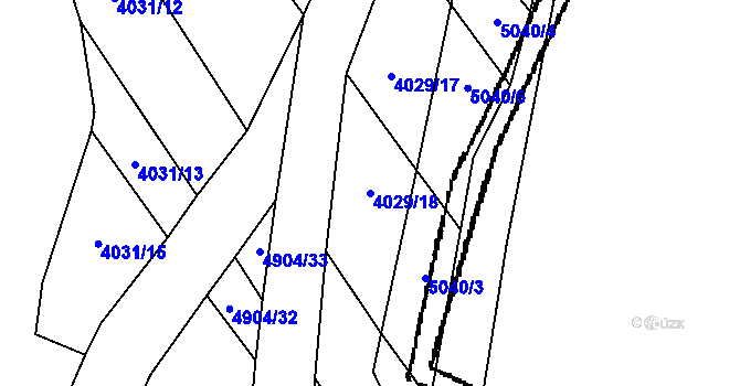 Parcela st. 4029/18 v KÚ Suchov, Katastrální mapa
