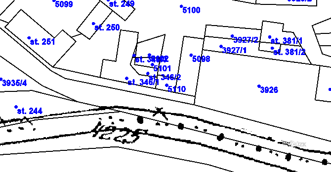 Parcela st. 255/3 v KÚ Suchov, Katastrální mapa