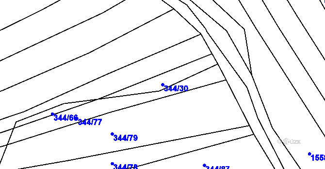 Parcela st. 344/30 v KÚ Suchov, Katastrální mapa