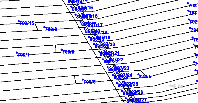 Parcela st. 805/21 v KÚ Suchov, Katastrální mapa