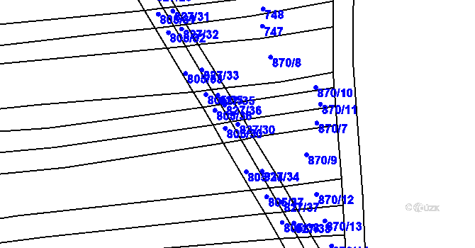 Parcela st. 827/30 v KÚ Suchov, Katastrální mapa