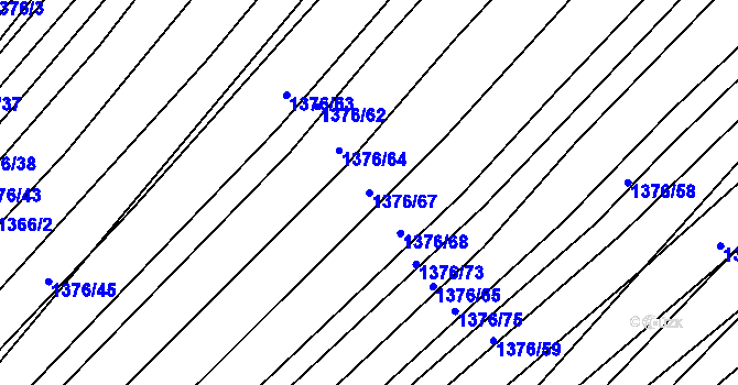 Parcela st. 1376/67 v KÚ Suchov, Katastrální mapa