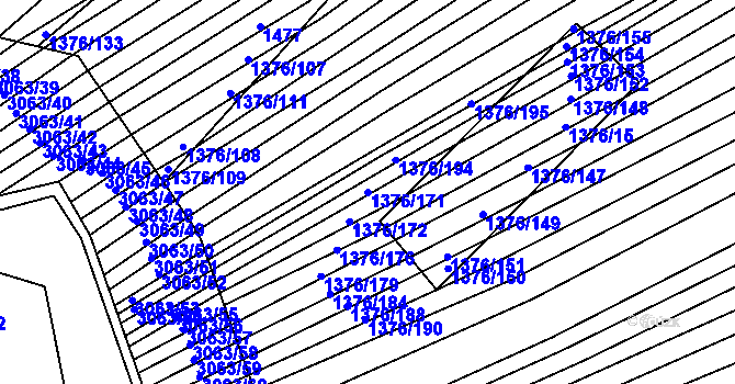Parcela st. 1376/171 v KÚ Suchov, Katastrální mapa
