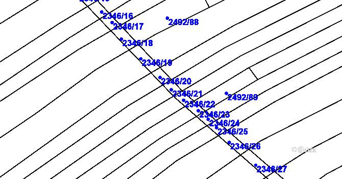 Parcela st. 2346/21 v KÚ Suchov, Katastrální mapa