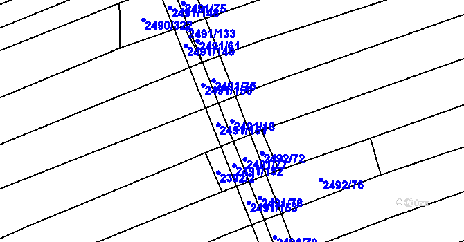 Parcela st. 2491/18 v KÚ Suchov, Katastrální mapa