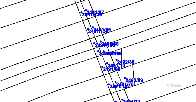 Parcela st. 2491/141 v KÚ Suchov, Katastrální mapa