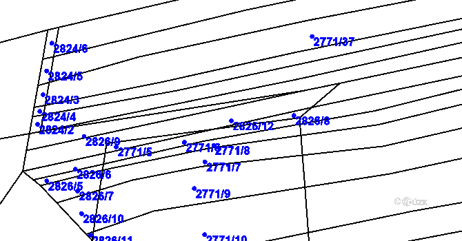 Parcela st. 2826/12 v KÚ Suchov, Katastrální mapa