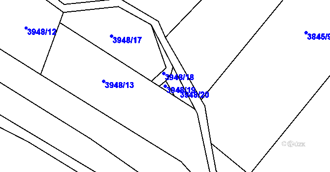 Parcela st. 3948/19 v KÚ Suchov, Katastrální mapa