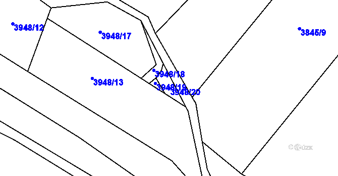 Parcela st. 3948/20 v KÚ Suchov, Katastrální mapa