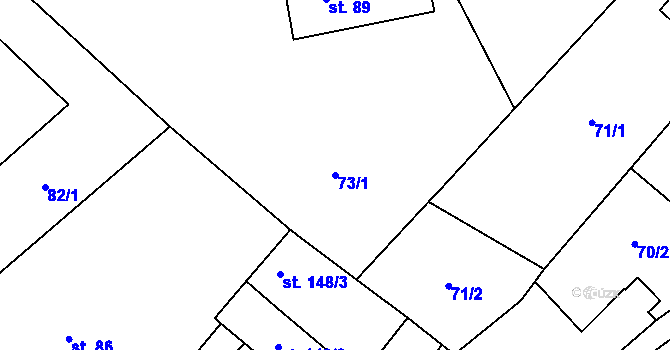 Parcela st. 73/1 v KÚ Suchovršice, Katastrální mapa