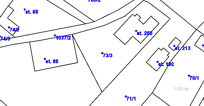 Parcela st. 73/3 v KÚ Suchovršice, Katastrální mapa