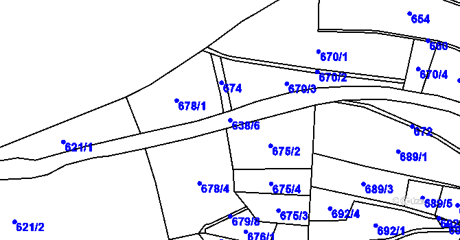 Parcela st. 638/6 v KÚ Suchovršice, Katastrální mapa