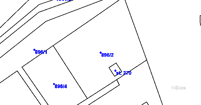 Parcela st. 896/2 v KÚ Suchovršice, Katastrální mapa