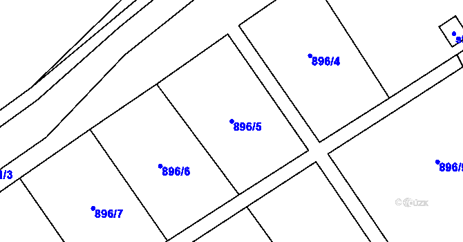 Parcela st. 896/5 v KÚ Suchovršice, Katastrální mapa