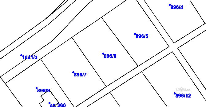 Parcela st. 896/6 v KÚ Suchovršice, Katastrální mapa