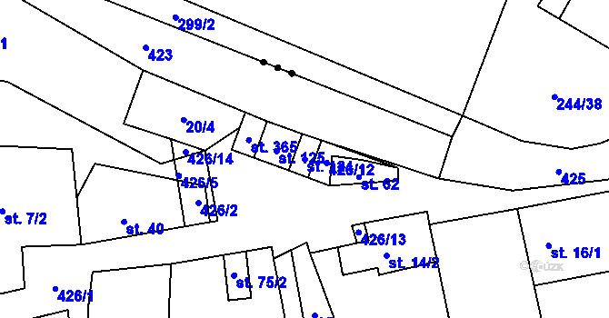Parcela st. 124 v KÚ Suchý, Katastrální mapa