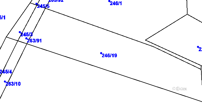 Parcela st. 246/19 v KÚ Suchý, Katastrální mapa
