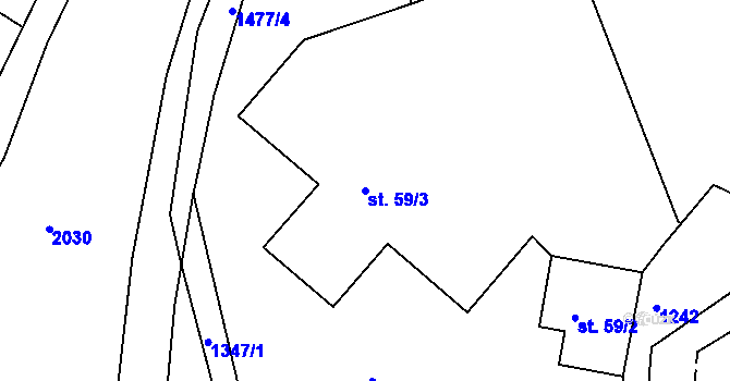 Parcela st. 59/3 v KÚ Suchý Důl, Katastrální mapa