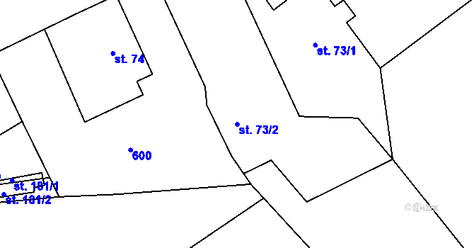 Parcela st. 73/2 v KÚ Suchý Důl, Katastrální mapa