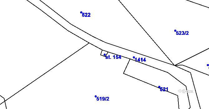 Parcela st. 154 v KÚ Suchý Důl, Katastrální mapa