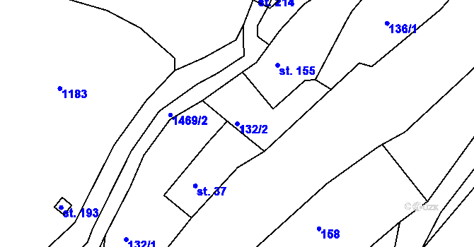 Parcela st. 132/2 v KÚ Suchý Důl, Katastrální mapa