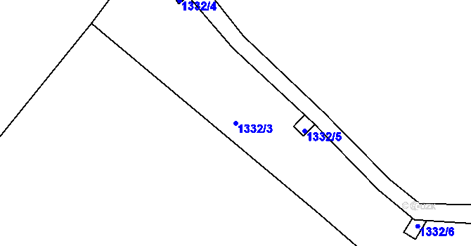 Parcela st. 1332/3 v KÚ Suchý Důl, Katastrální mapa